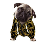 Gold And Black Mandala Print Dog Zip Up Hoodie