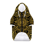 Gold And Black Mandala Print Dog Zip Up Hoodie