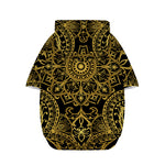 Gold And Black Mandala Print Dog Zip Up Hoodie