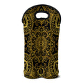 Gold And Black Mandala Print Double Neoprene Wine Tote