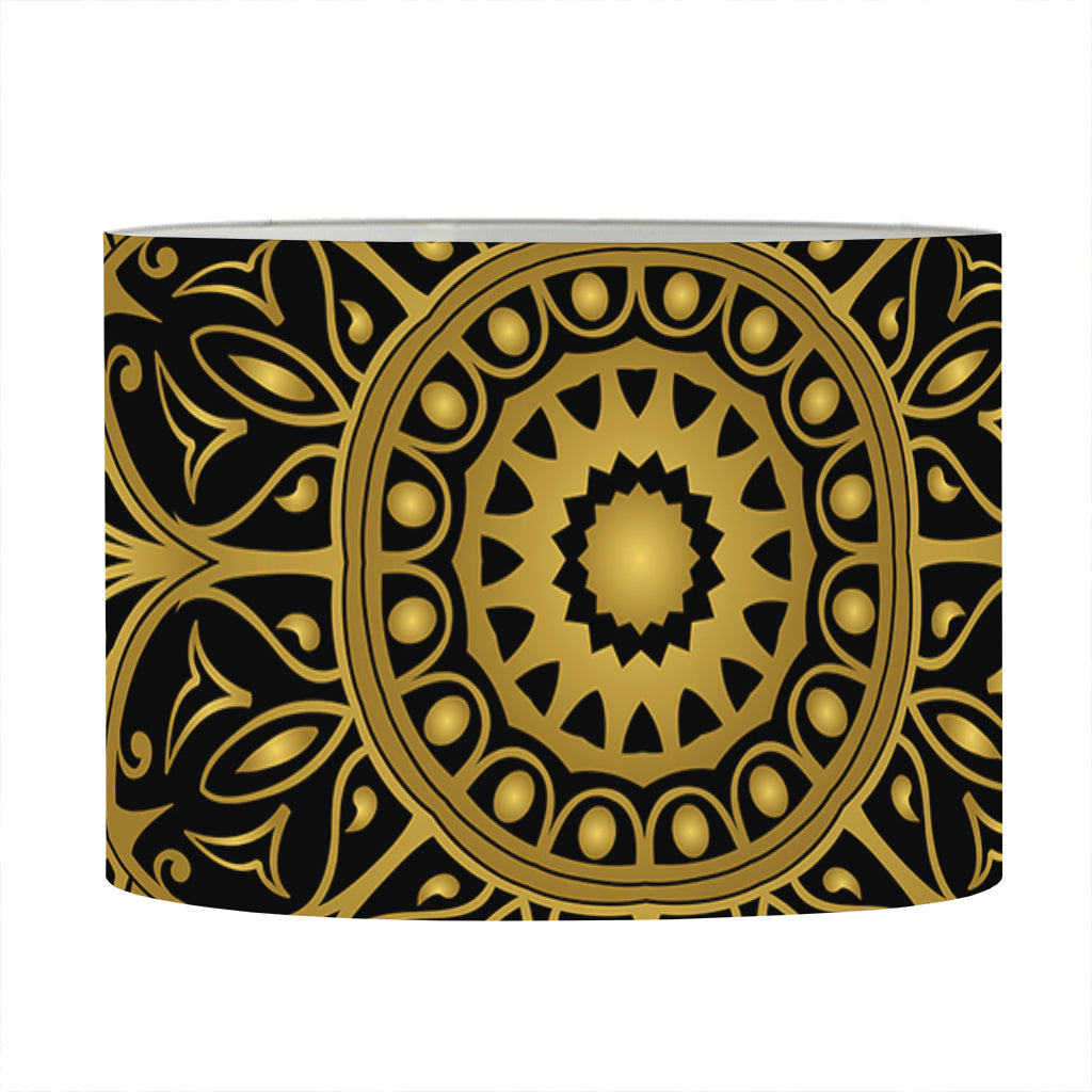 Gold And Black Mandala Print Drum Lamp Shade