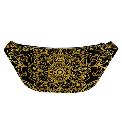 Gold And Black Mandala Print Fanny Pack