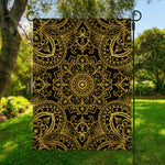 Gold And Black Mandala Print Garden Flag