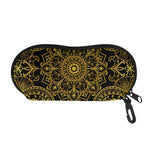 Gold And Black Mandala Print Glasses Case
