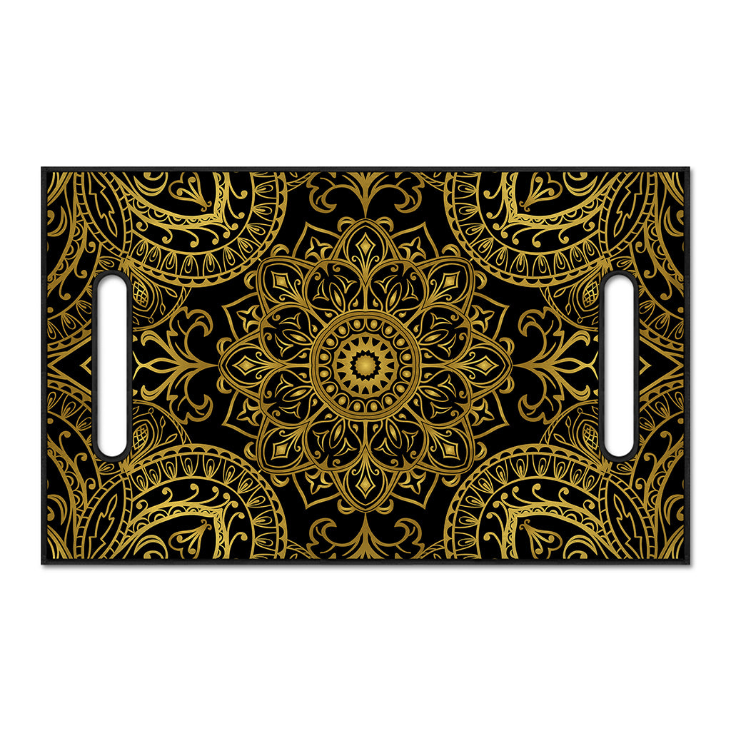 Gold And Black Mandala Print Golf Cart Seat Cover