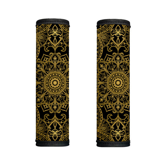 Gold And Black Mandala Print Handle Covers