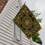 Gold And Black Mandala Print House Flag