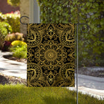Gold And Black Mandala Print House Flag