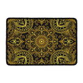 Gold And Black Mandala Print Kitchen Mat