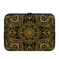 Gold And Black Mandala Print Laptop Sleeve