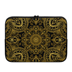 Gold And Black Mandala Print Laptop Sleeve