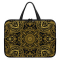 Gold And Black Mandala Print Laptop Sleeve With Handle