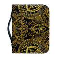 Gold And Black Mandala Print Leather Bible Cover