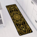 Gold And Black Mandala Print Long Kitchen Mat