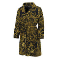 Gold And Black Mandala Print Men's Bathrobe