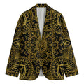 Gold And Black Mandala Print Men's Blazer