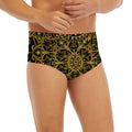 Gold And Black Mandala Print Men's Briefs