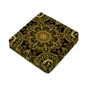 Gold And Black Mandala Print Outdoor Seat Cushion Cover