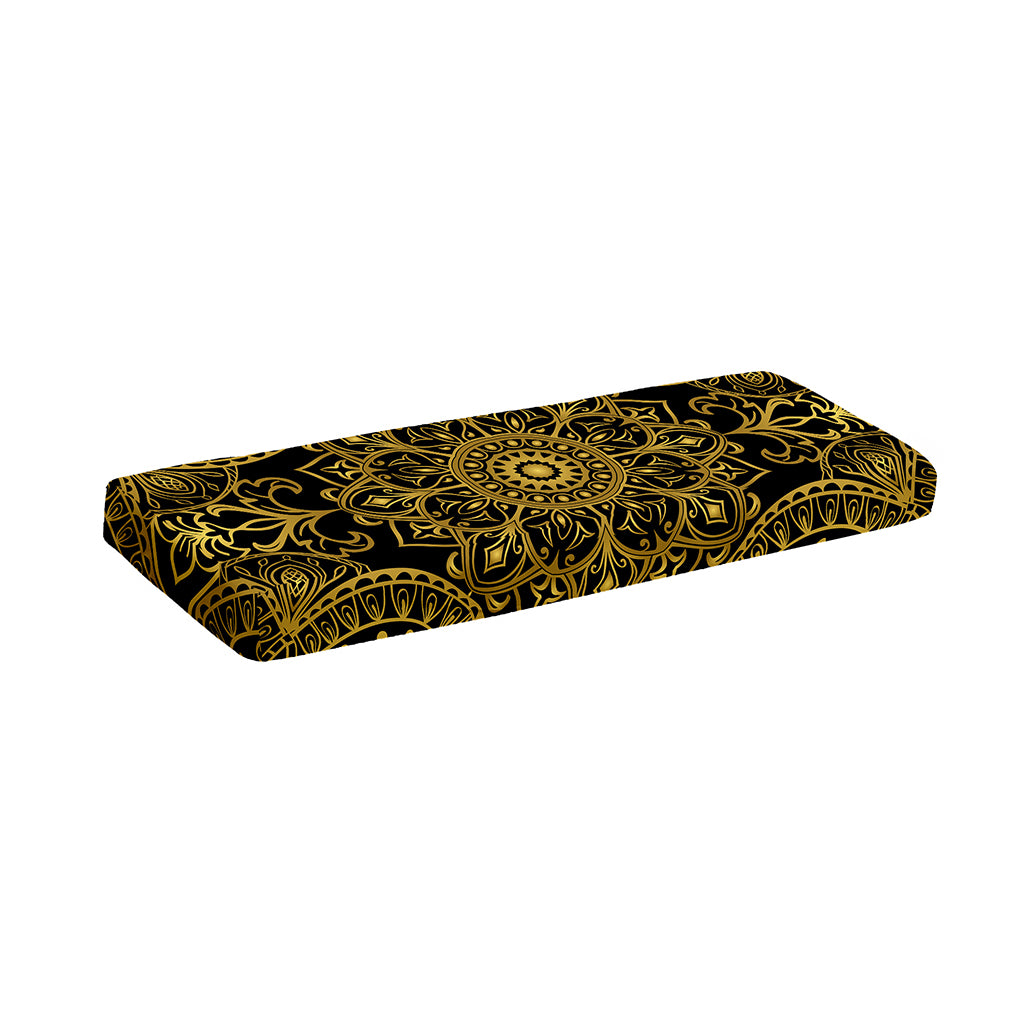 Gold And Black Mandala Print Piano Keyboard Cover