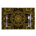Gold And Black Mandala Print Placemat