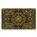 Gold And Black Mandala Print Polyester Doormat