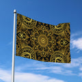 Gold And Black Mandala Print Polyester Flag
