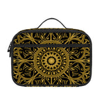 Gold And Black Mandala Print Portable Lunch Bag