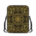 Gold And Black Mandala Print Rectangular Crossbody Bag