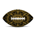 Gold And Black Mandala Print Rugby Ball