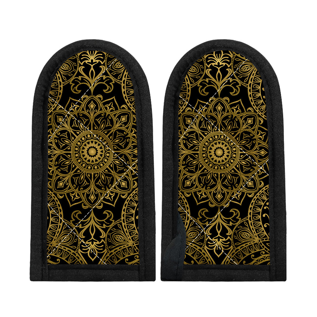 Gold And Black Mandala Print Skillet Handle Cover