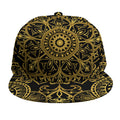 Gold And Black Mandala Print Snapback Cap