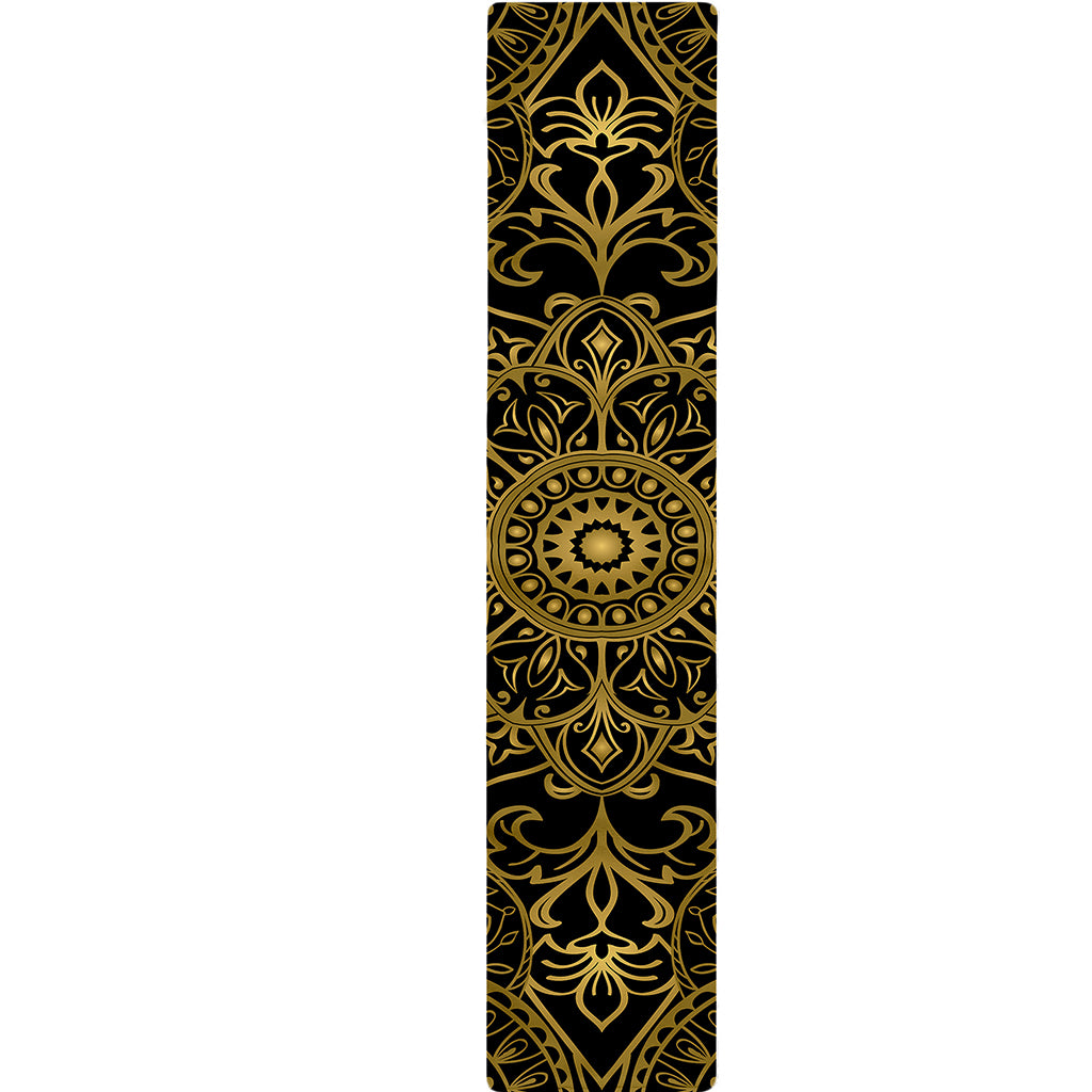 Gold And Black Mandala Print Table Runner