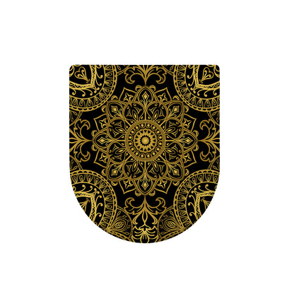 Gold And Black Mandala Print Toilet Lid Cover