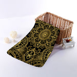 Gold And Black Mandala Print Towel