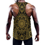 Gold And Black Mandala Print Training Tank Top