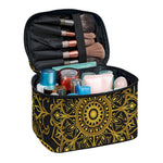 Gold And Black Mandala Print Travel Makeup Bag
