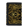 Gold And Black Mandala Print Trifold Wallet