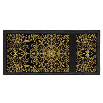 Gold And Black Mandala Print Trifold Wallet