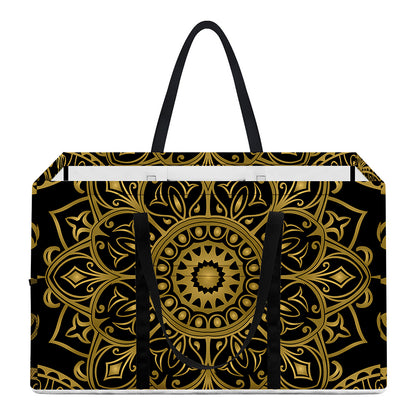 Gold And Black Mandala Print Utility Tote Bag