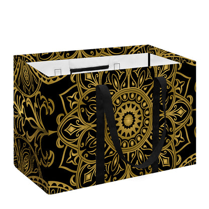 Gold And Black Mandala Print Utility Tote Bag