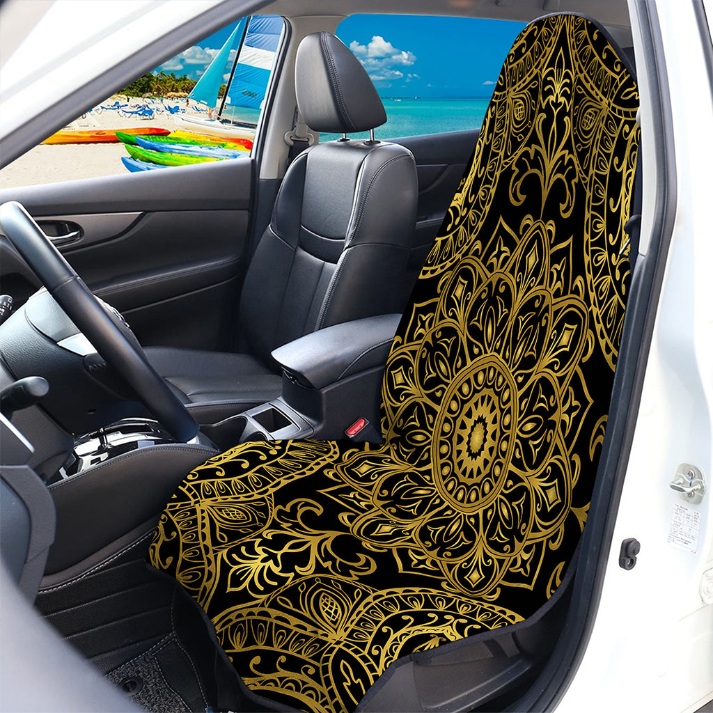 Gold And Black Mandala Print Waterproof Car Seat Cover