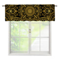 Gold And Black Mandala Print Window Valance