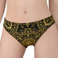 Gold And Black Mandala Print Women's Panties