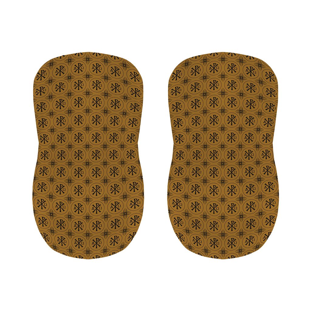 Gold And Black Orthodox Pattern Print Bar Stool Covers