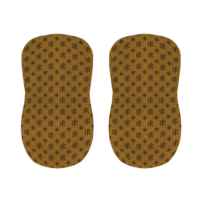 Gold And Black Orthodox Pattern Print Bar Stool Covers