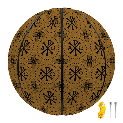 Gold And Black Orthodox Pattern Print Basketball