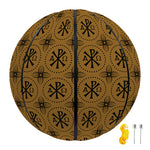Gold And Black Orthodox Pattern Print Basketball