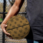 Gold And Black Orthodox Pattern Print Basketball
