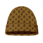 Gold And Black Orthodox Pattern Print Beanie