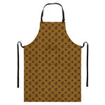 Gold And Black Orthodox Pattern Print Bib Apron With Pocket